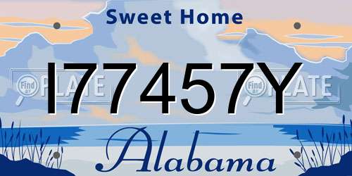 I77457Y Alabama License Plate