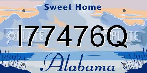 I77476Q Alabama License Plate