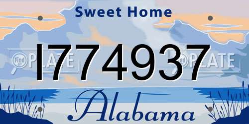 I774937 Alabama License Plate