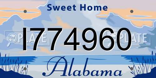 I774960 Alabama License Plate