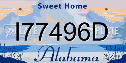 I77496D Alabama License Plate