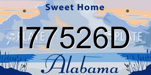 I77526D Alabama License Plate