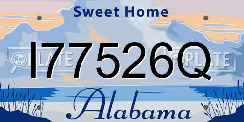 I77526Q Alabama License Plate