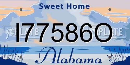 I77586O Alabama License Plate