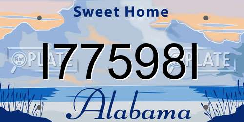 I77598I Alabama License Plate