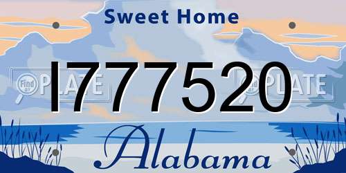 I777520 Alabama License Plate