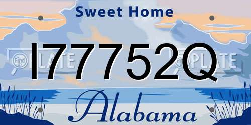 I77752Q Alabama License Plate