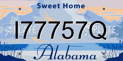 I77757Q Alabama License Plate