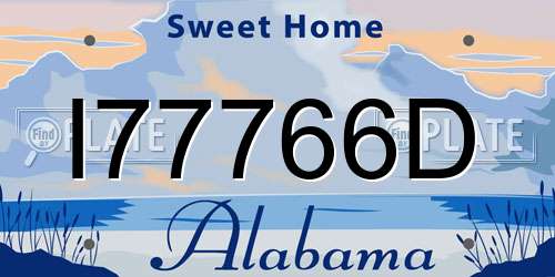 I77766D Alabama License Plate