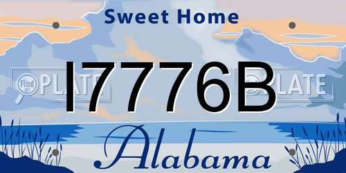 I7776B Alabama License Plate