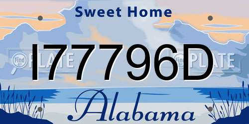 I77796D Alabama License Plate