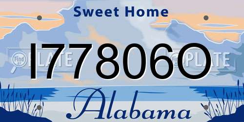 I77806O Alabama License Plate