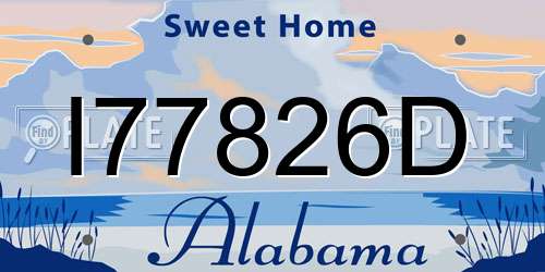 I77826D Alabama License Plate