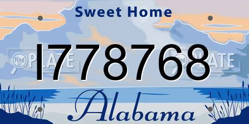 I778768 Alabama License Plate