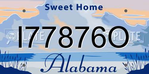 I77876O Alabama License Plate