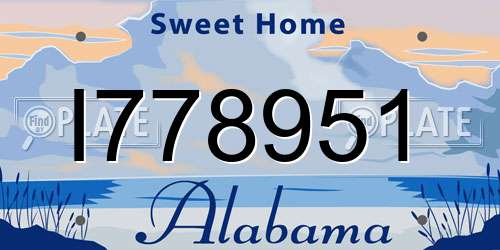 I778951 Alabama License Plate