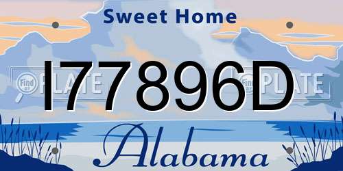 I77896D Alabama License Plate