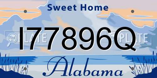 I77896Q Alabama License Plate