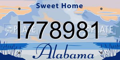 I778981 Alabama License Plate