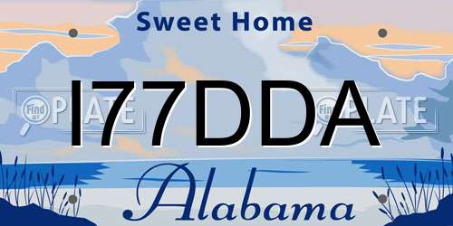 I77DDA Alabama License Plate