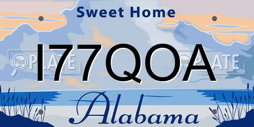 I77QOA Alabama License Plate