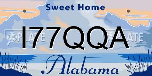 I77QQA Alabama License Plate