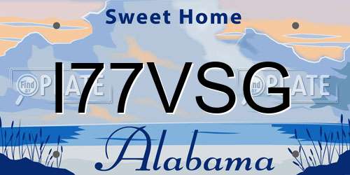 I77VSG Alabama License Plate