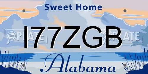 I77ZGB Alabama License Plate