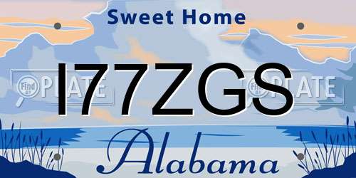 I77ZGS Alabama License Plate