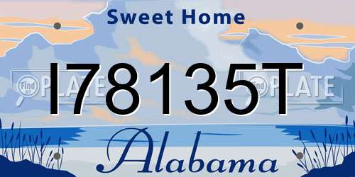 I78135T Alabama License Plate