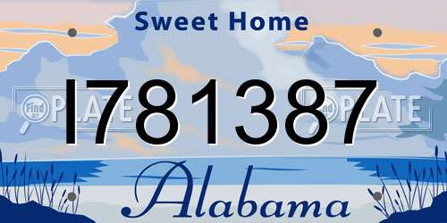 I781387 Alabama License Plate