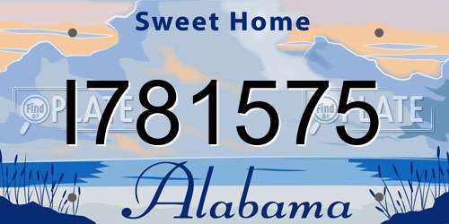 I781575 Alabama License Plate