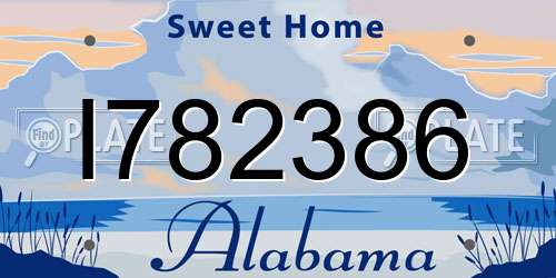 I782386 Alabama License Plate