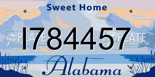 I784457 Alabama License Plate