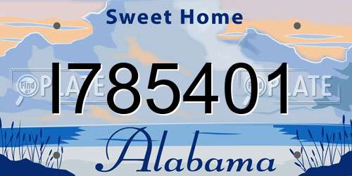 I785401 Alabama License Plate