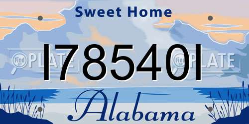 I78540I Alabama License Plate
