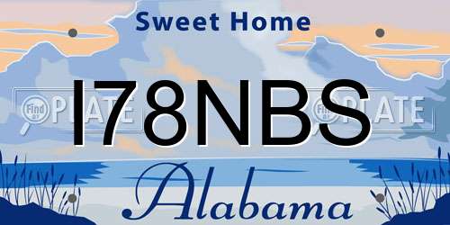 I78NBS Alabama License Plate
