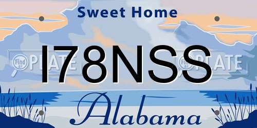 I78NSS Alabama License Plate