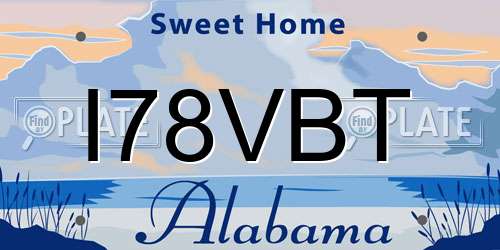 I78VBT Alabama License Plate