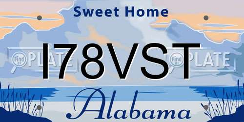 I78VST Alabama License Plate