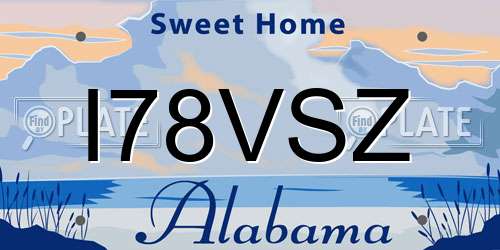 I78VSZ Alabama License Plate