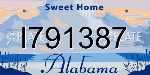 I791387 Alabama License Plate