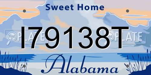 I79138T Alabama License Plate