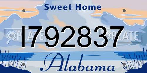 I792837 Alabama License Plate