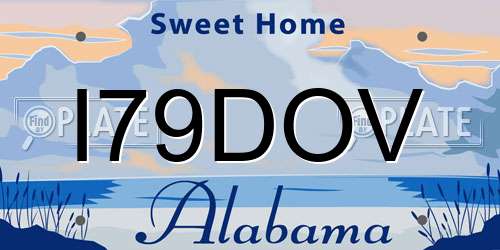 I79DOV Alabama License Plate