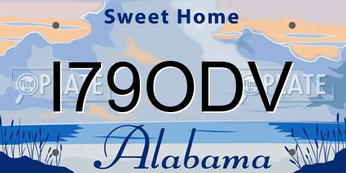 I79ODV Alabama License Plate