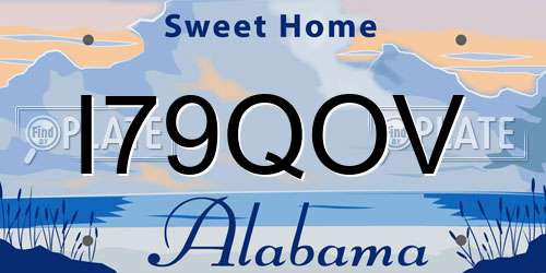 I79QOV Alabama License Plate