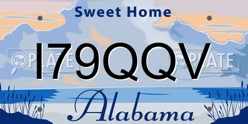 I79QQV Alabama License Plate