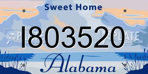 I803520 Alabama License Plate