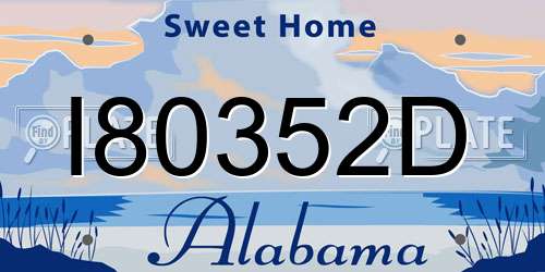 I80352D Alabama License Plate